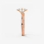 Round Half Bezel Lab Grown Diamond Engagement Ring