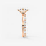 Round Half Bezel Lab Grown Diamond Engagement Ring