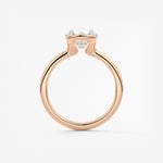Round Half Bezel Lab Grown Diamond Engagement Ring