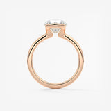 Round Half Bezel Lab Grown Diamond Engagement Ring