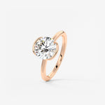 Round Half Bezel Lab Grown Diamond Engagement Ring