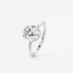 Round Half Bezel Lab Grown Diamond Engagement Ring
