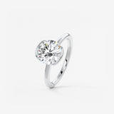 Round Half Bezel Lab Grown Diamond Engagement Ring