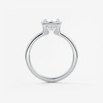 Round Half Bezel Lab Grown Diamond Engagement Ring