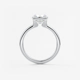 Round Half Bezel Lab Grown Diamond Engagement Ring