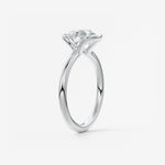 Round Half Bezel Lab Grown Diamond Engagement Ring
