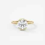 Round Half Bezel Lab Grown Diamond Engagement Ring