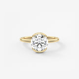 Round Half Bezel Lab Grown Diamond Engagement Ring