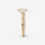 Round Half Bezel Lab Grown Diamond Engagement Ring