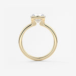 Round Half Bezel Lab Grown Diamond Engagement Ring