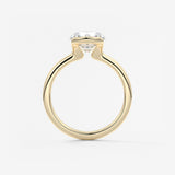 Round Half Bezel Lab Grown Diamond Engagement Ring