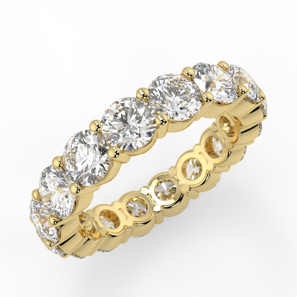 Stunning 3.84 TCW Round Moissanite Stones Full Eternity Wedding Bands 2