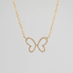 0.50 TCW Moissanite Diamond Butterfly Pendant Necklace in Solid Gold 3