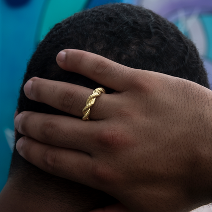 6MM Rope Style Silver Men's Wedding Band