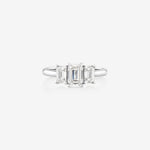 Stunning 1.30 CT Emerald Moissanite Engagement Ring with Three Stones Design 1