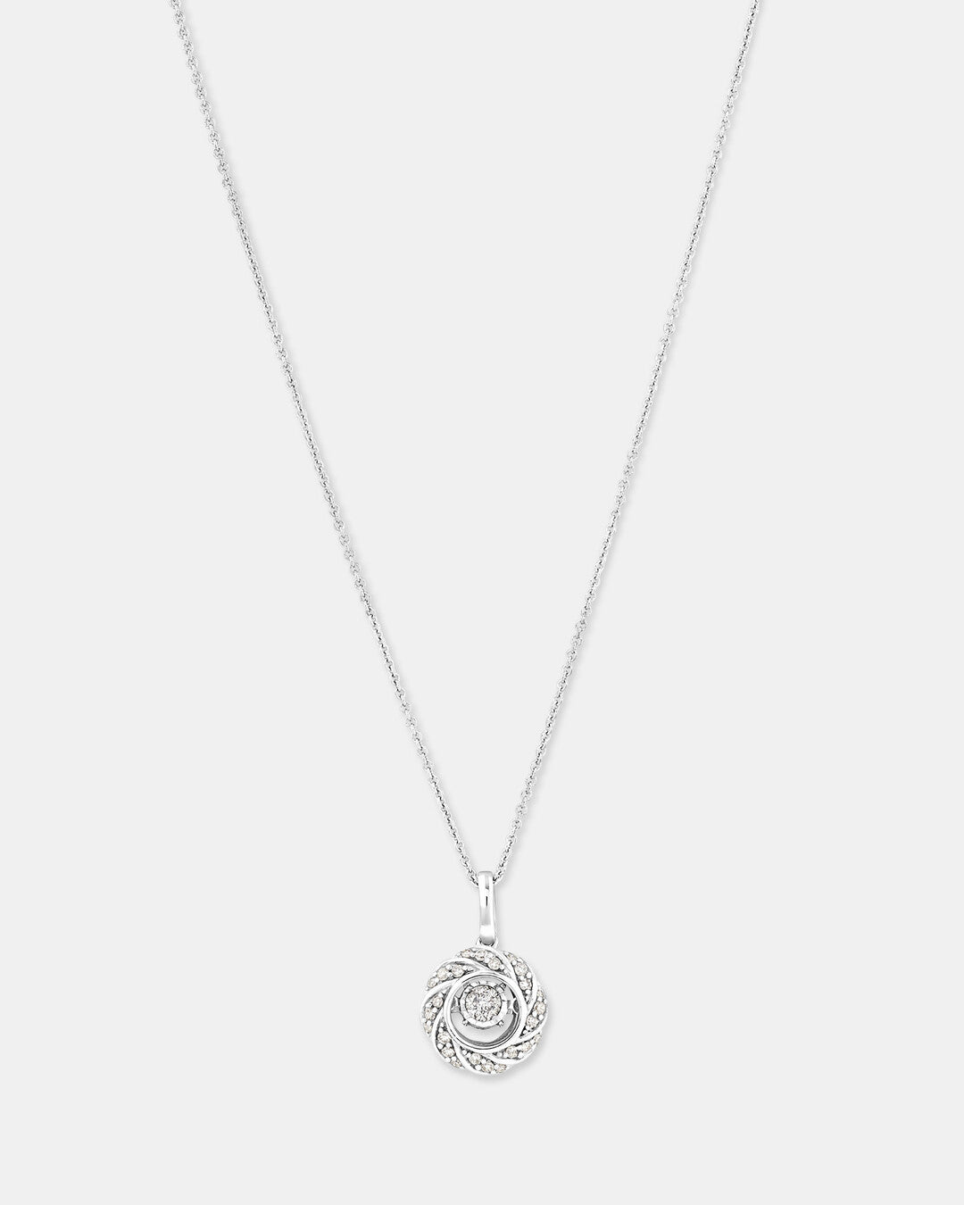Round Cut Cubic Zirconia in 925 Sterling Silver Necklace 1