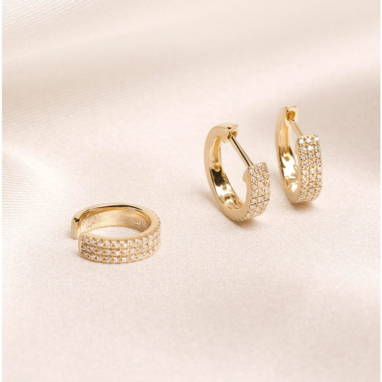 0.50 TCW Round Cut Moissanite Cuff Earrings in Gold 4