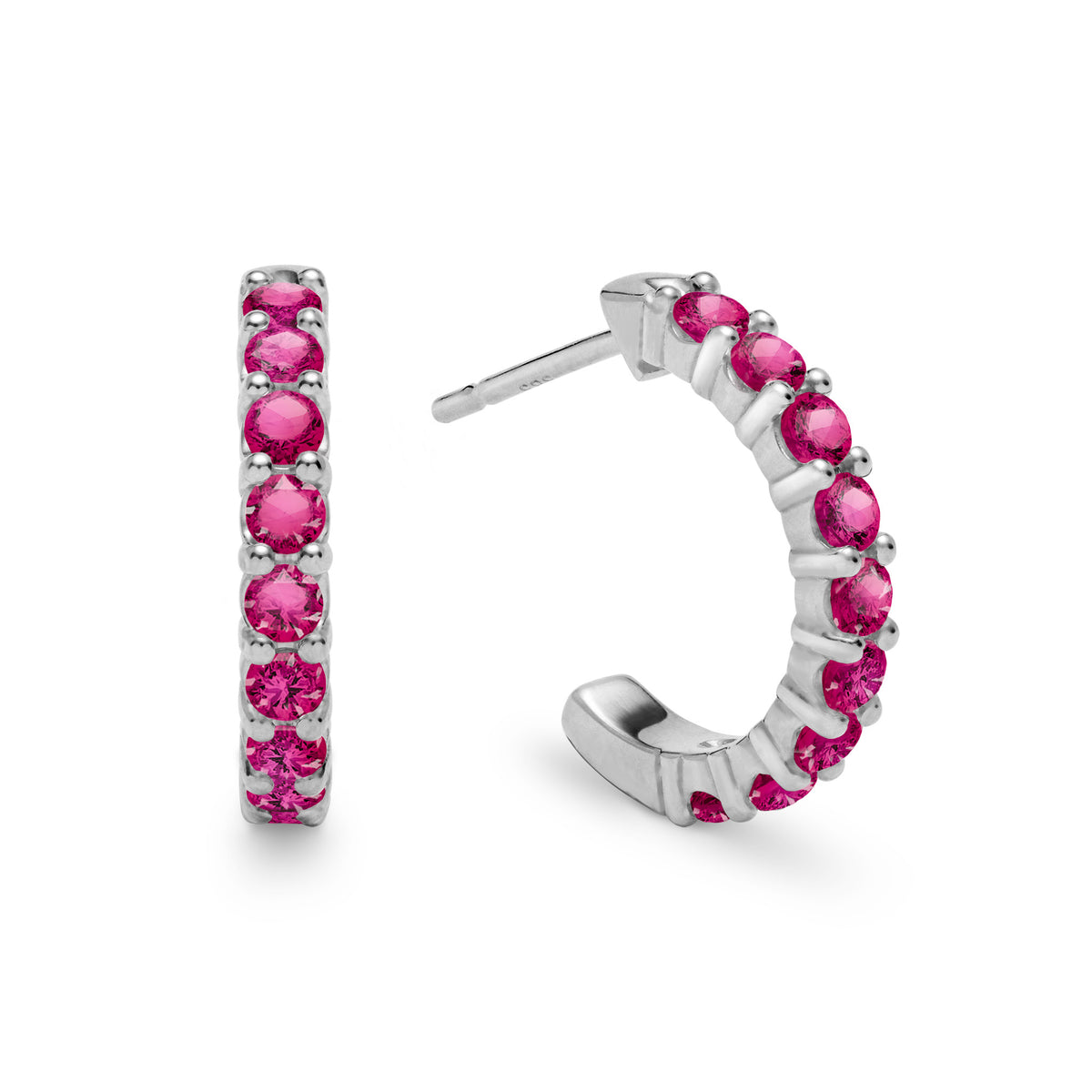 0.27 TCW Round Ruby Lab Made Diamond- July Birthstone Earrings 5