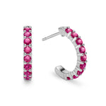 0.27 TCW Round Ruby Lab Made Diamond- July Birthstone Earrings 5