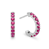 0.27 TCW Round Ruby Lab Made Diamond- July Birthstone Earrings 5