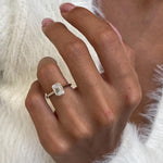 Stunning 1.0 CT Emerald Moissanite Engagement Ring with Bezel Design 2
