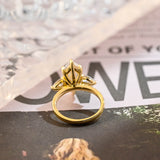 Stunning 3.0 CT Marquise Cut Moissanite Engagement Ring with 3 Stones Design 4