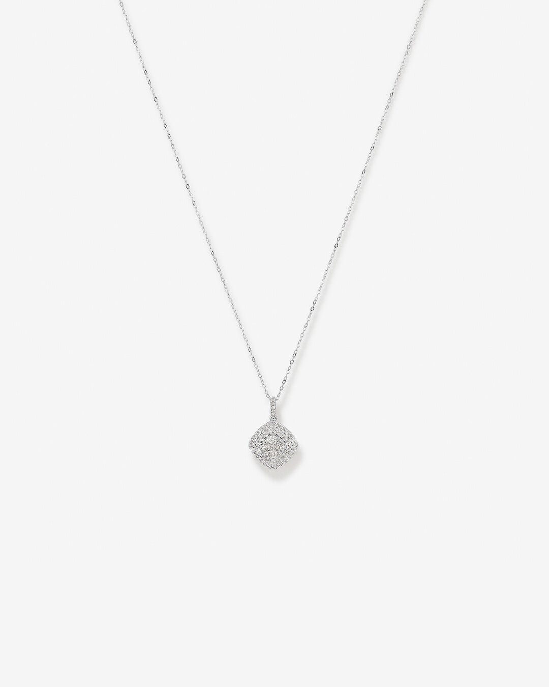 Round Cut Cubic Zirconia in 925 Sterling Silver Necklace 1