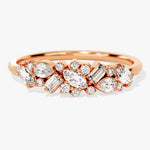 Stunning 0.72 CT Round, Marquise & Baguette Moissanite Stones Cluster Wedding Band 4