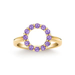 3.0 TCW Round Amethyst Lab Made Diamond- February Birthstone Engagement Ring 1