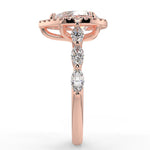 Stunning 0.81 CT Pear Moissanite Engagement Ring with Halo & Pave Design 10