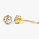 0.50 TCW Round Cut Moissanite Stud Earrings in Gold 1