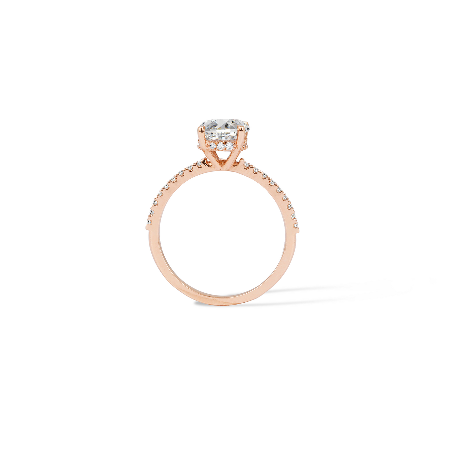 Stunning 1.0 CT Round Moissanite Engagement Ring with Hidden Halo & Pave Design 2