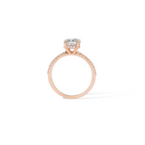 Stunning 1.0 CT Round Moissanite Engagement Ring with Hidden Halo & Pave Design 2