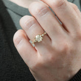 Stunning 1.0- 2.0 CT Round Moissanite Engagement Ring with Two Tone & Pave Design 4