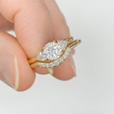 Stunning 0.2 TCW Round Moissanite Stones Curved Wedding Bands 10