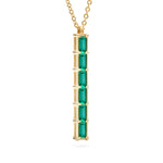2 TCW Baguette Emerald Lab Made Diamond-May Birthstone Necklace 7