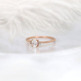 Stunning 0.50 CT Oval Moissanite Engagement Ring With Cluster Design 3