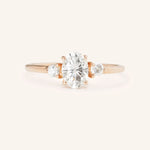 Stunning 1 CT Oval Moissanite Engagement Ring With Three Stone Design 9
