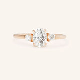 Stunning 1 CT Oval Moissanite Engagement Ring With Three Stone Design 9
