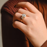Stunning 1.0 - 2.0 CT Oval Moissanite Engagement Ring with Three Stone Design 6