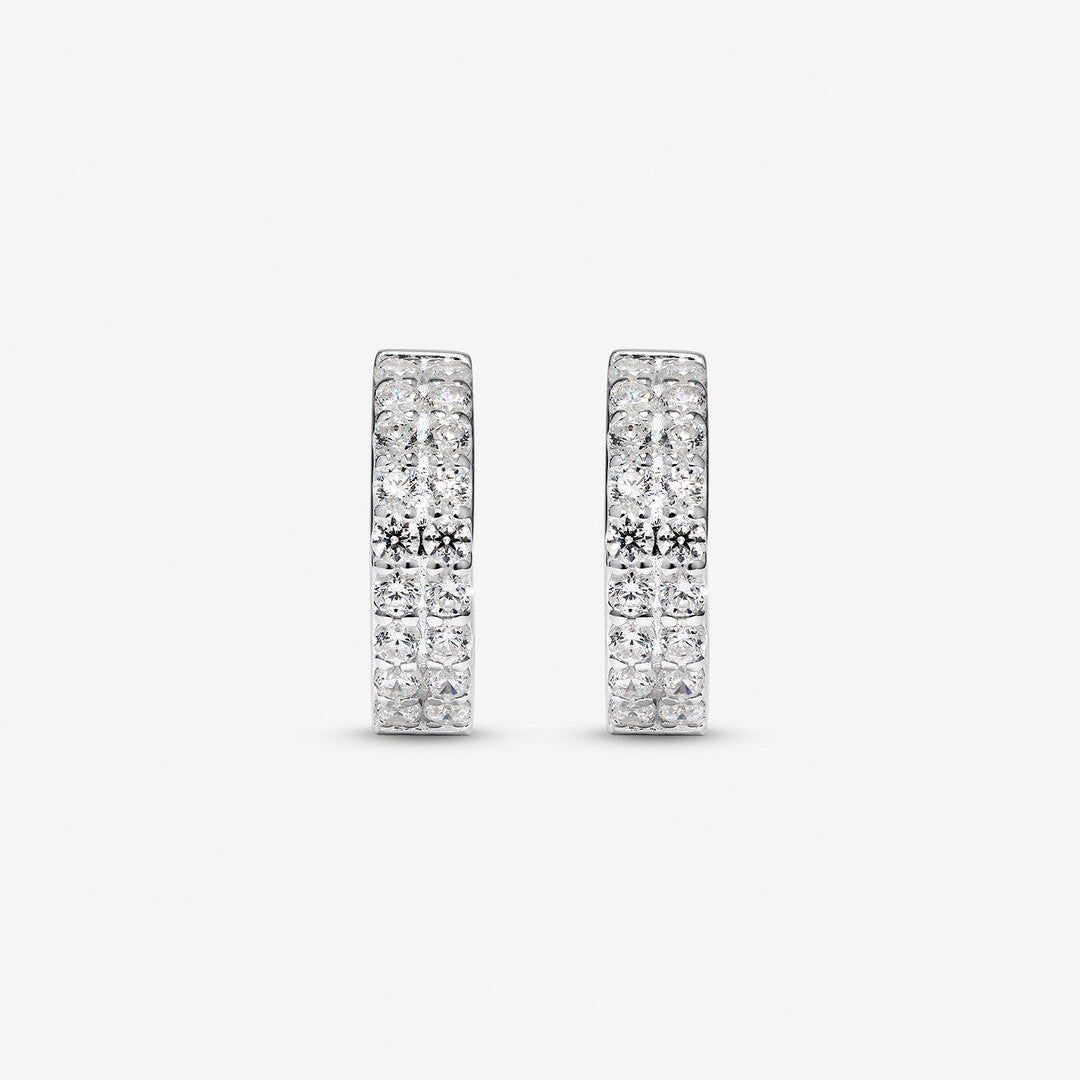 Round Cut Cubic Zirconia in 925 Sterling Silver Earrings 2