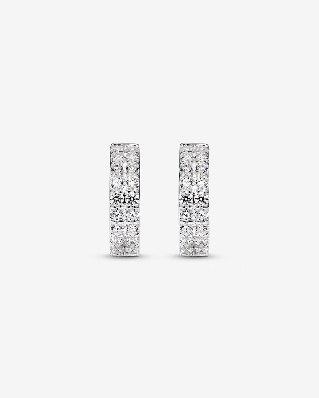 Round Cut Cubic Zirconia in 925 Sterling Silver Earrings 2