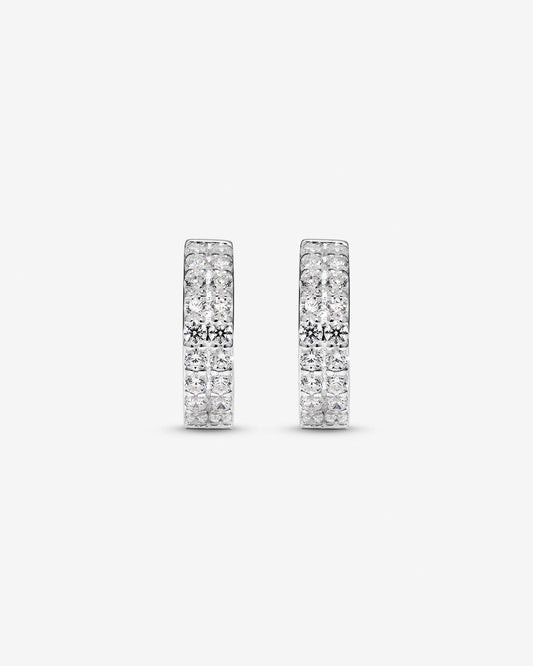 Round Cut Cubic Zirconia in 925 Sterling Silver Earrings 2