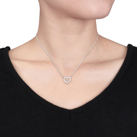 Round Cut Cubic Zirconia in 925 Sterling Silver Necklace 2