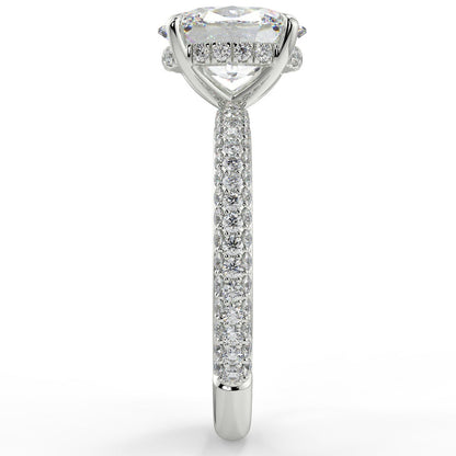 Stunning 2.11 CT Oval Moissanite Engagement Ring with Hidden Halo & Pave Design 7