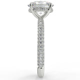 Stunning 2.11 CT Oval Moissanite Engagement Ring with Hidden Halo & Three Side Pave Design 7