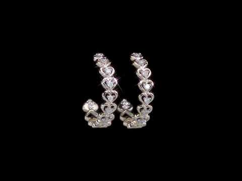 Round Cut Cubic Zirconia in 925 Sterling Silver Earrings 3