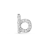 0.20 CT Round Moissanite Diamond Initial Asymmetric Necklace in Solid Gold 3