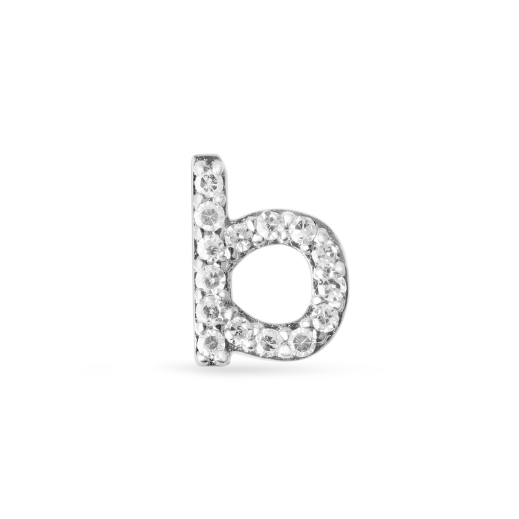 0.20 CT Round Moissanite Diamond Initial Asymmetric Necklace in Solid Gold 3