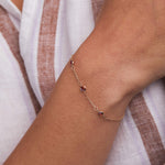 0.75 TCW Round Garnet Lab Made Diamond-January Birthstone Bracelet 3